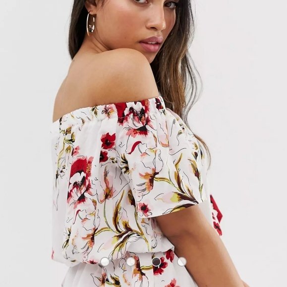 MOA MOA PARISIAN PETITE OFF SHOULDER TOP IN FLORAL PRINT - Picture 3 of 14
